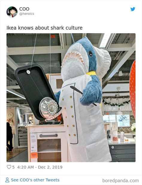 Shark mascot representing ikea